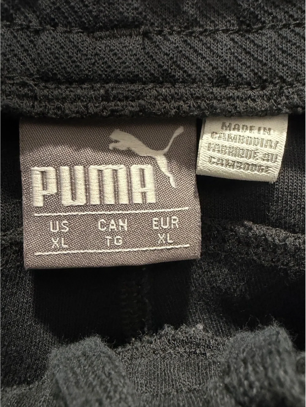 PUMA Men's Fleece Jogger Sweatpants Black Size XL Drawstring Waist